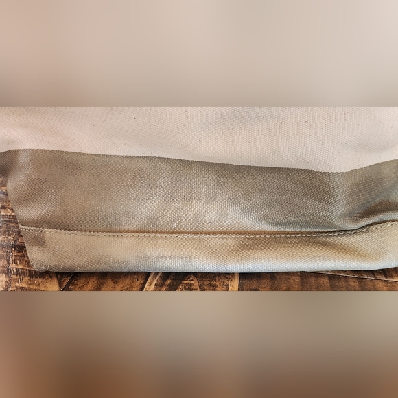 Kate Spade Canvas Tote Bag Cream and Gold - Picture 9 of 13